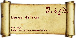 Deres Áron névjegykártya